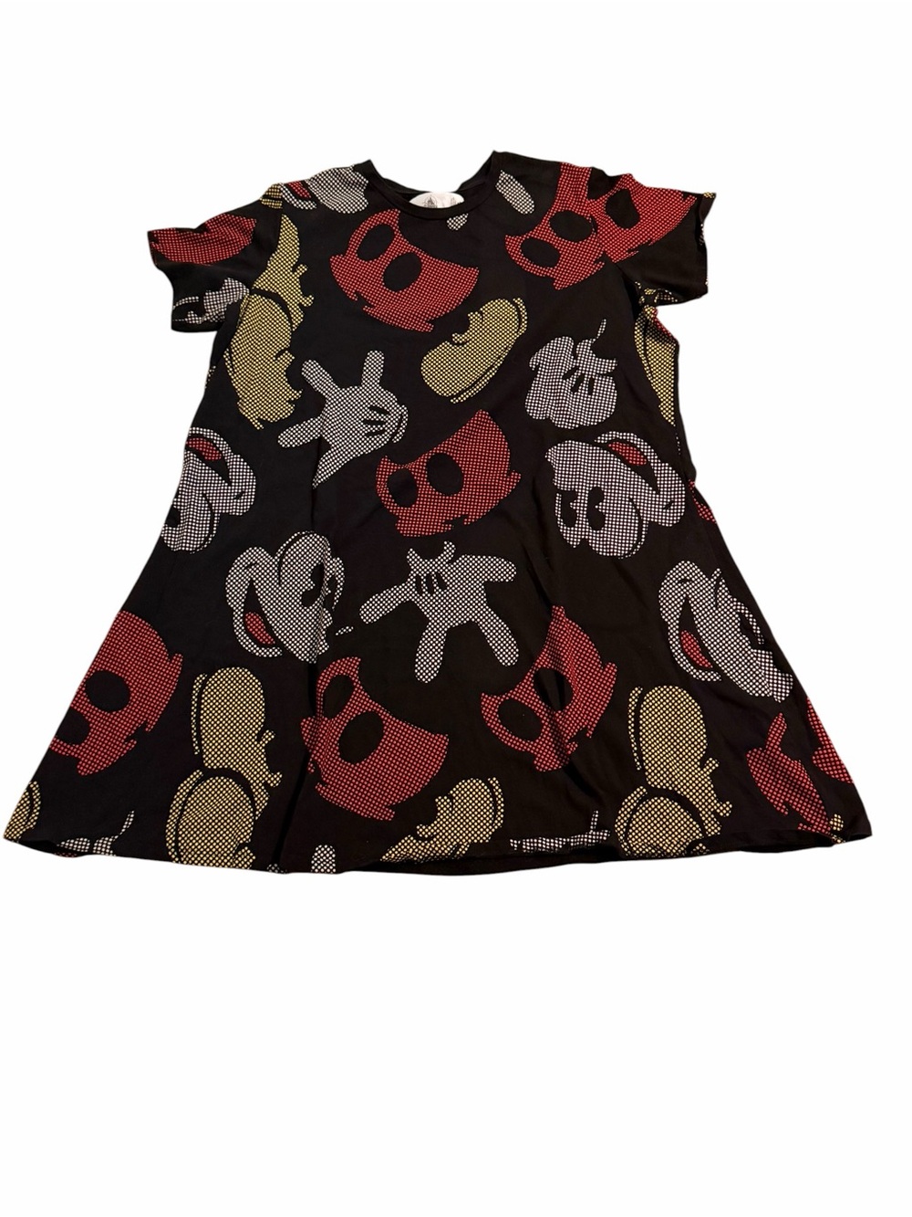 Disney Parks Mickey Mouse All-Over Print Swing Dress Black Multi XL 4L Plus Size